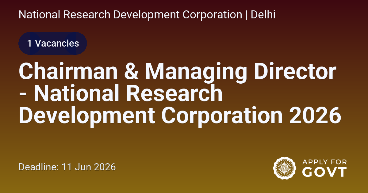 Chairman & Managing Director - National Research Development ...
