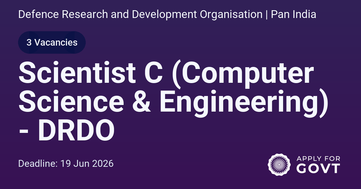 dev computing science computer programmer | computer... Scientist C (Computer Science & Engineering) - DRDO - Apply For Govt